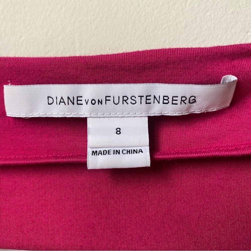 Diane von Furstenberg DVF Julian Two Mini Wrap Dress Lotus Berry size 8 - Picture 4 of 7